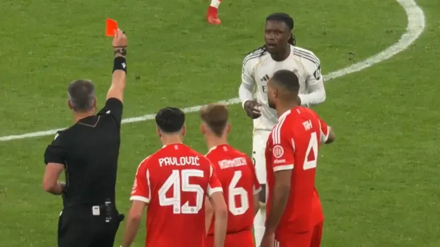 Eduardo Camavinga roja dakika 86 Bayern 4-3 Real Madrid Champions League 2026