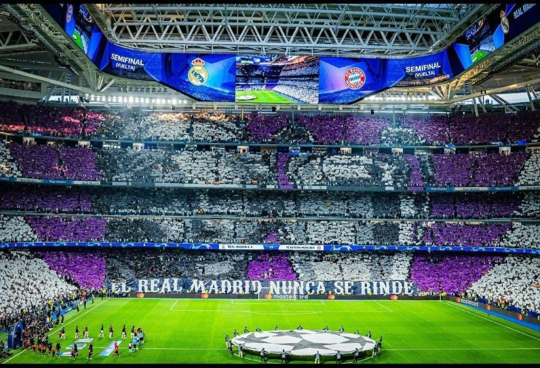 Tifo wa mashabiki Real Madrid Bernabeu Champions League mechi ya kwanza Bayern Munich remontada inasubiri