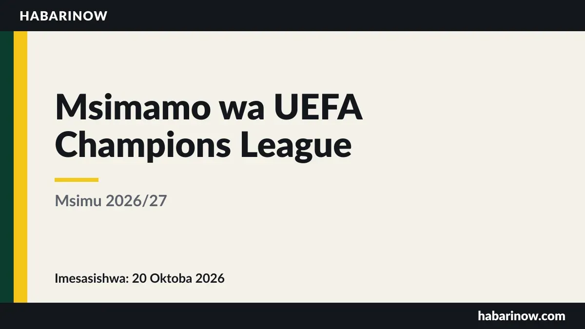 Msimamo wa UEFA Champions League msimu wa 2026/27